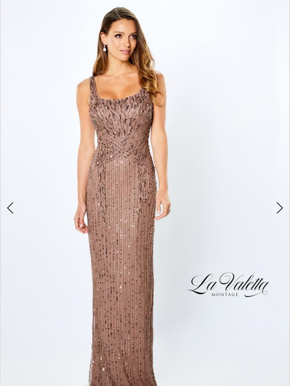 LaValetta Montage Chocolate Sequin Evening Gown